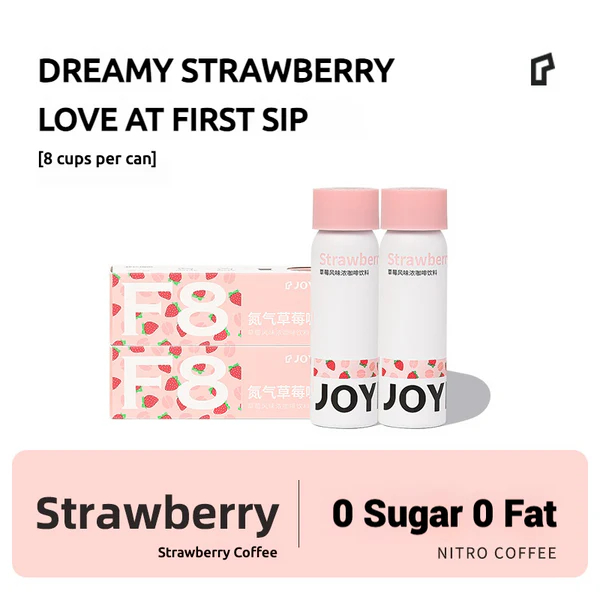 

[ 2pcs ] JOYINBAG F8 Strawberry Nitro Coffee [ Dreamy Strawberry ] 8 Espresso Shots Per Can