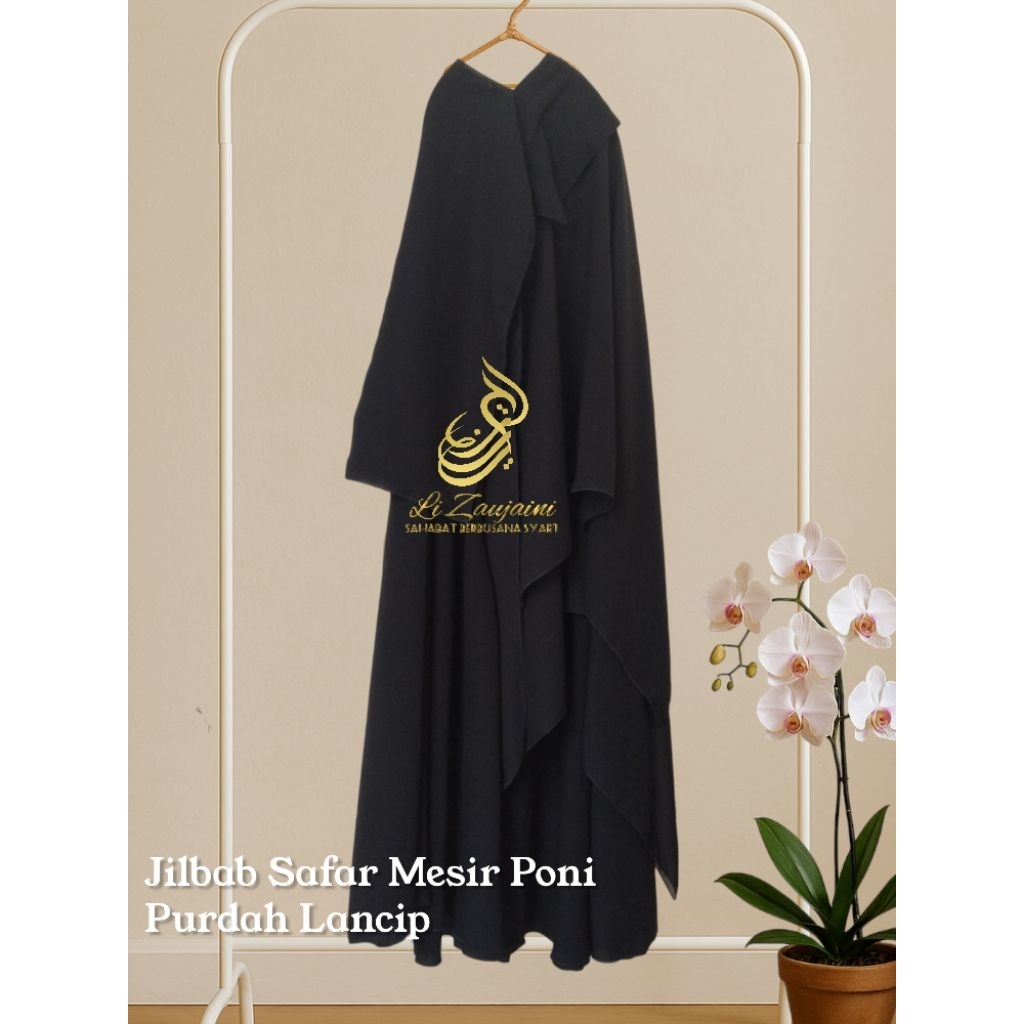 Jilbab Safar Mesir Poni Yaman Purdah Lancip LiZaujaini Segitiga