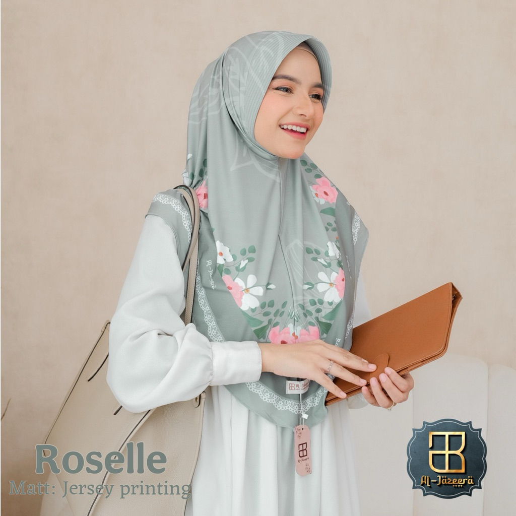 AL JAZEERA ROSELLE // HIJAB BERGO MOTIF PRINTING ROSELLE BY AL JAZEERA