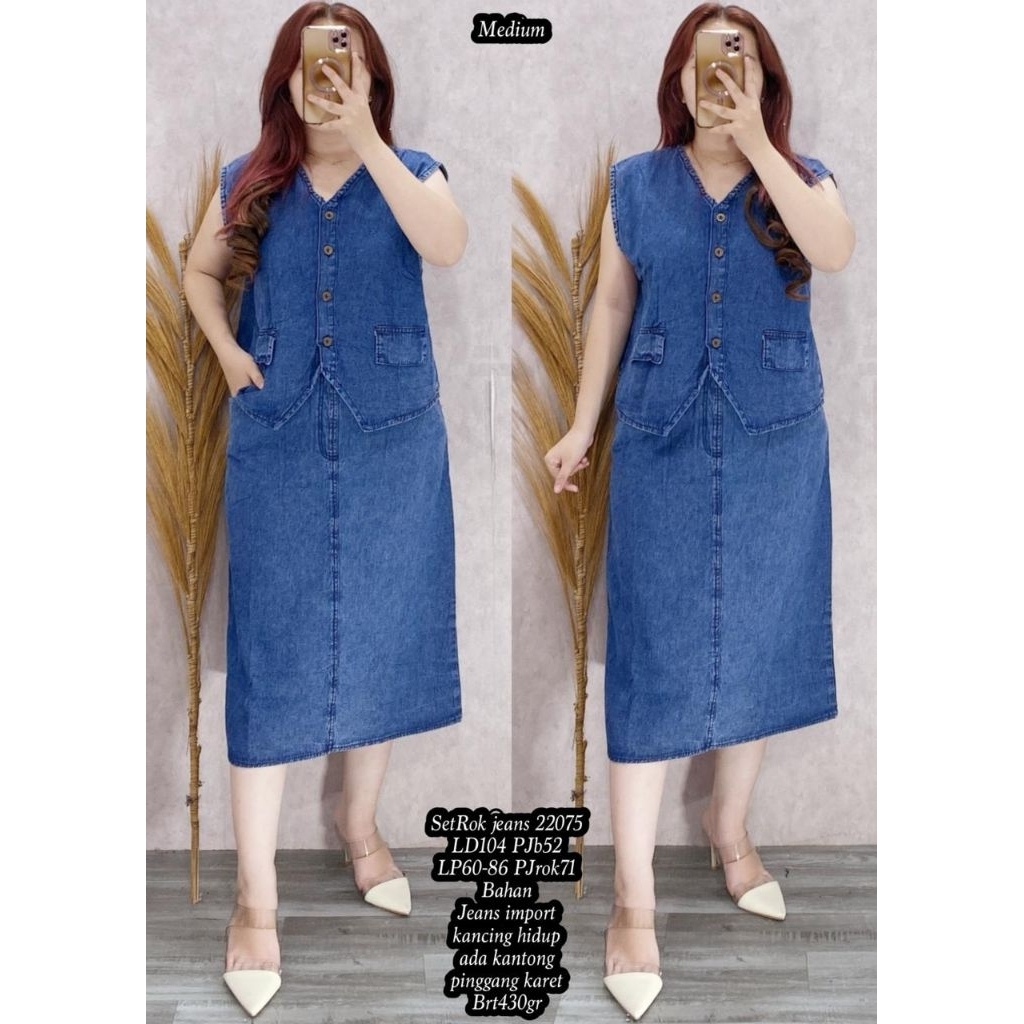 FER 22075 / 06747 / 64678 / 79591 SET ROK JEANS WANITA IMPORT / SET ROK WANITA VIRAL / READY / REALP
