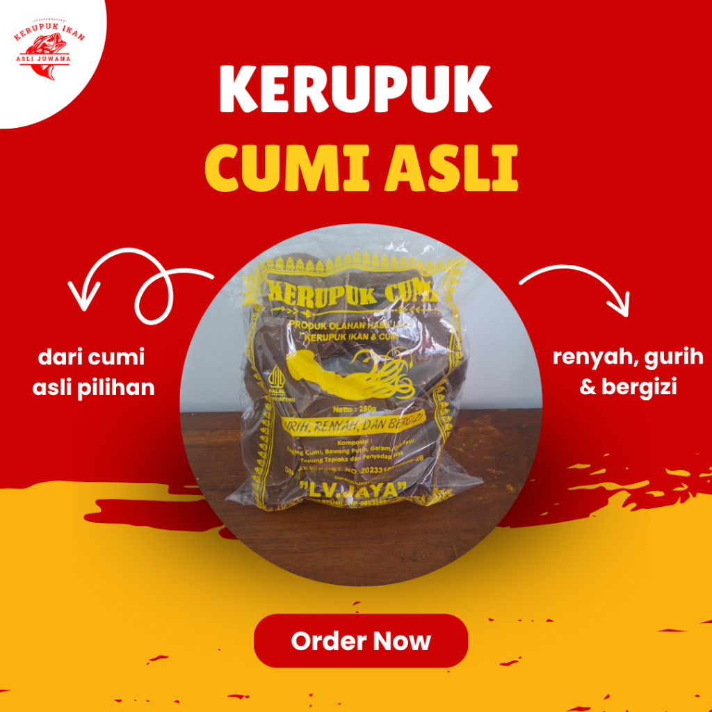 

Kerupuk Cumi Mentah "LV JAYA" Asli Khas Juwana Pati 250gram
