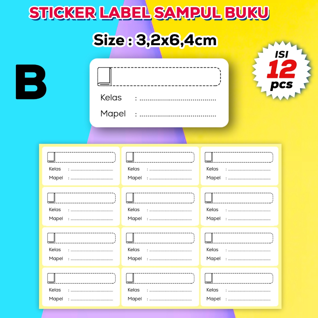 

AF Stiker Label Buku Polos, Label Nama Sampul Mata Pelajaran B