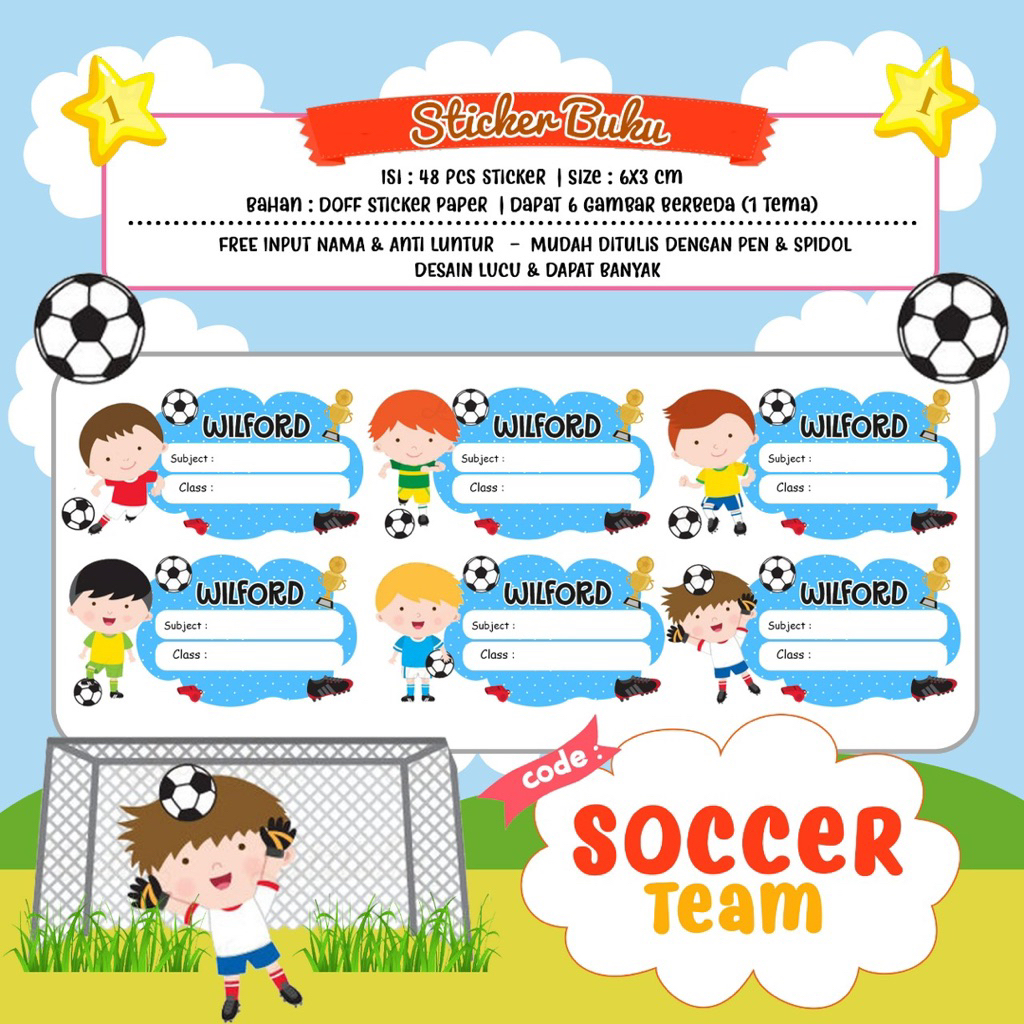 

PROSES CEPAT - 48PCS STIKER BUKU CUSTOM ANAK FREE CUSTOM NAMA