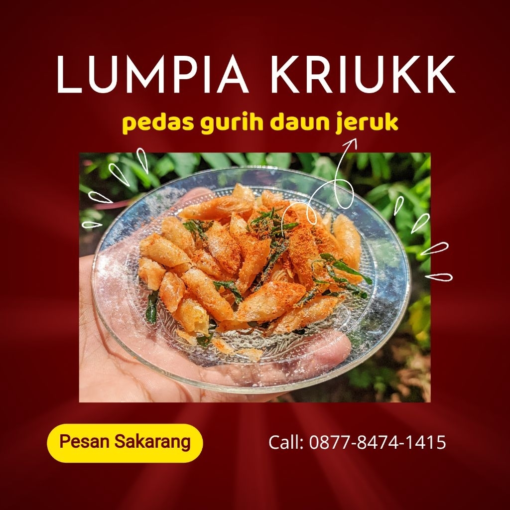 

Lumpia kering pedas gurih daun jeruk