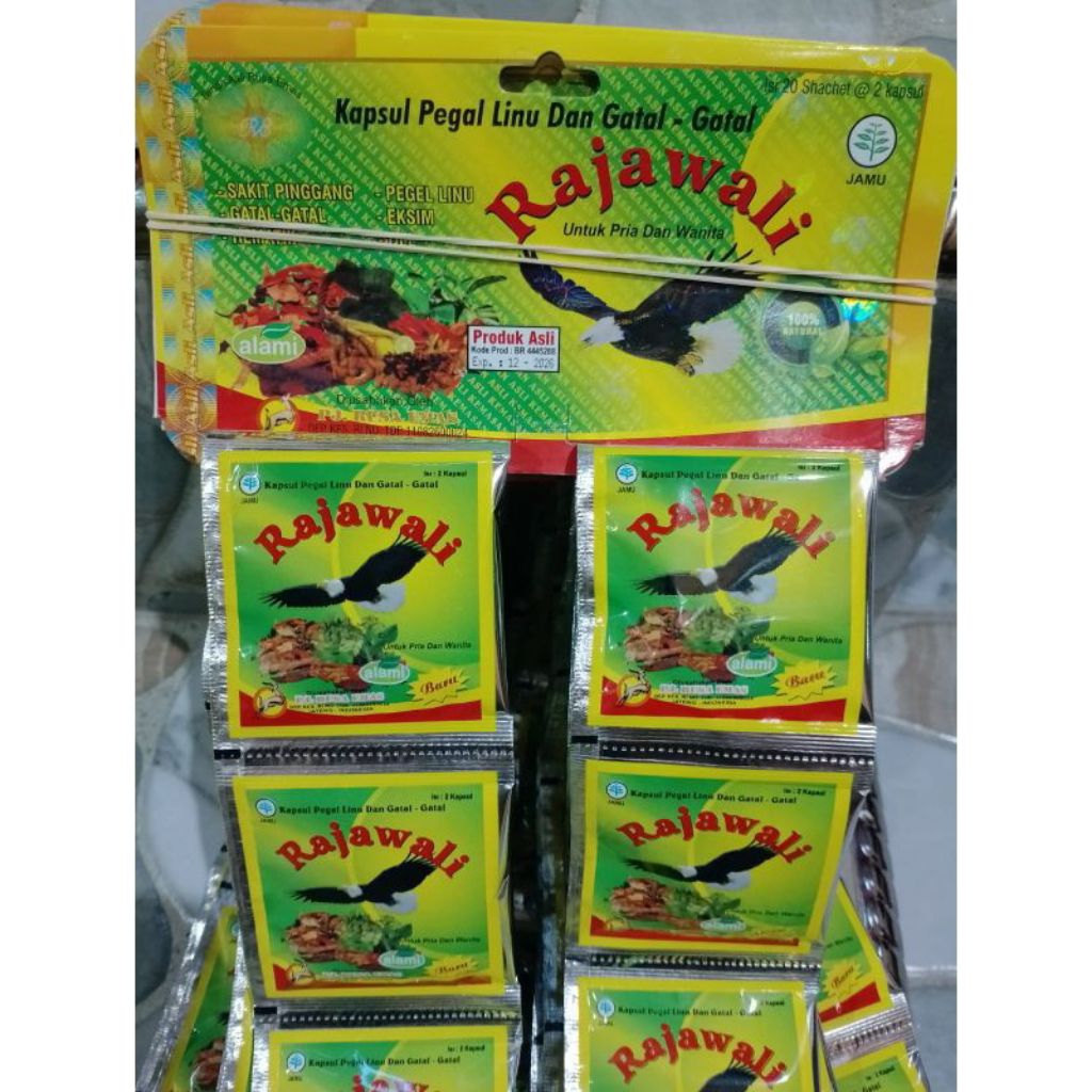 Rajawali black kapsul asam urat -pegal linu original