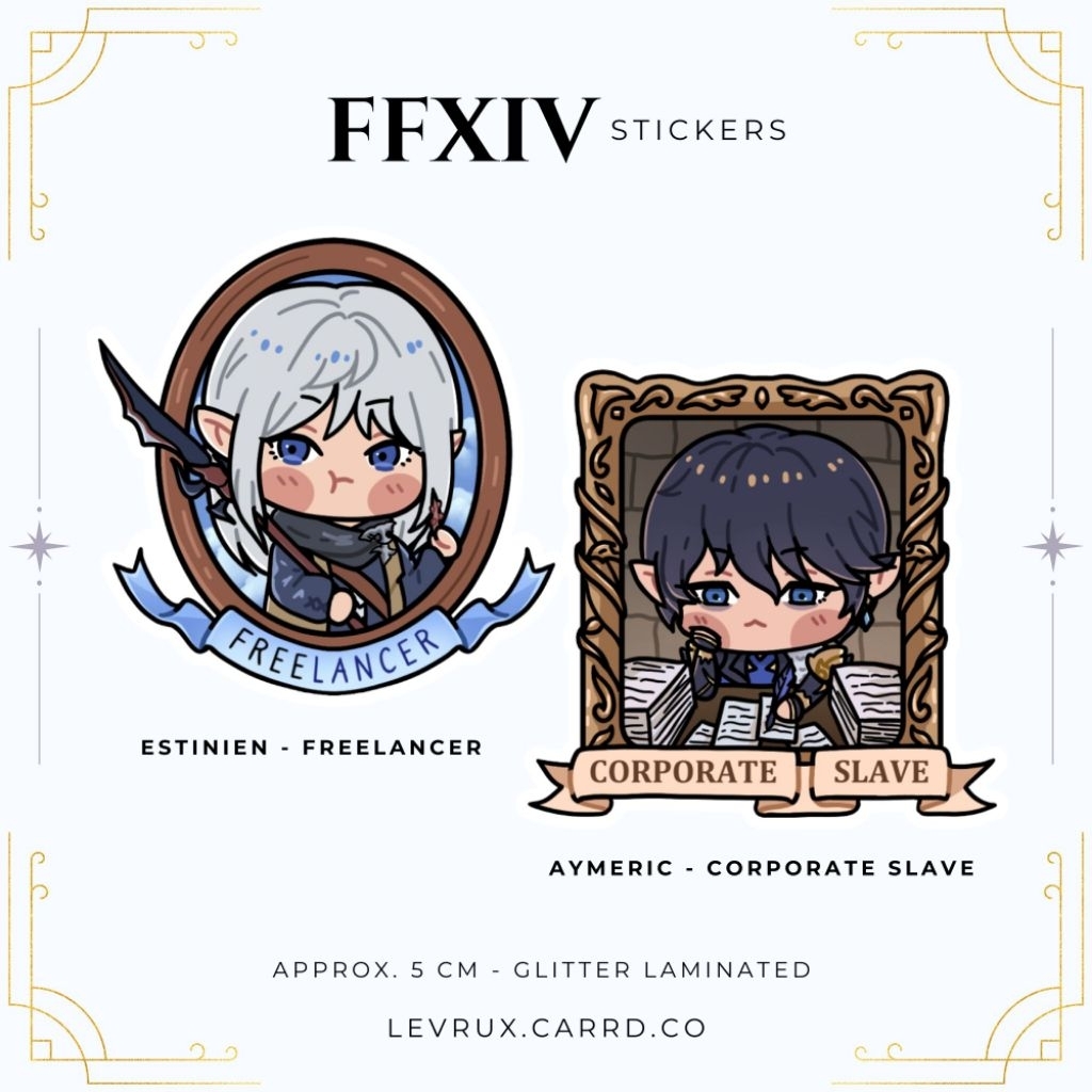 

[Lx] FFXIV Pocket Portraits Glitter Stickers