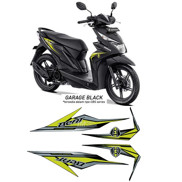 Stiker Beat Eco K81 2019 Hitam Kuning Garage Black