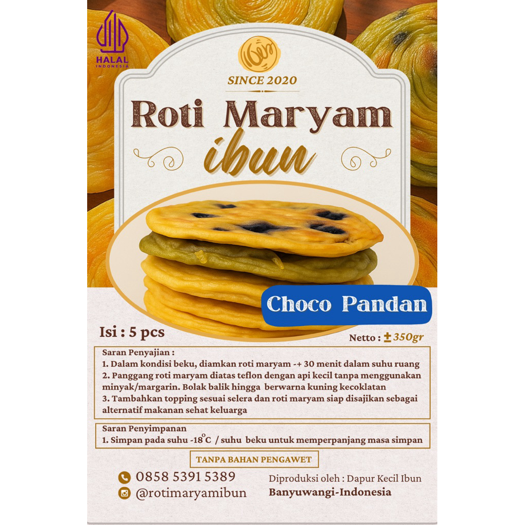 

ROTI MARYAM IBUN CHOCO PANDAN