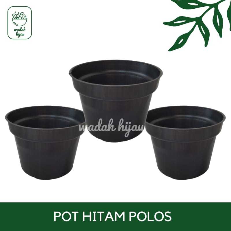 POT BUNGA POT TANAMAN HIAS POT HITAM POLOS