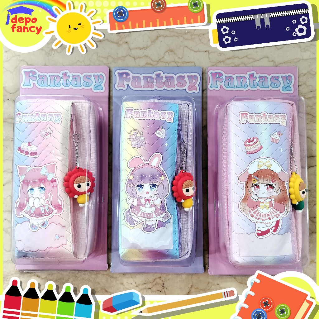 

Kotak Pensil 2 Resleting HR-2561 + BONEKA / Pencil Case / Tepak Pensil / Boks Pensil / Box Pensil / Tempat Pensil