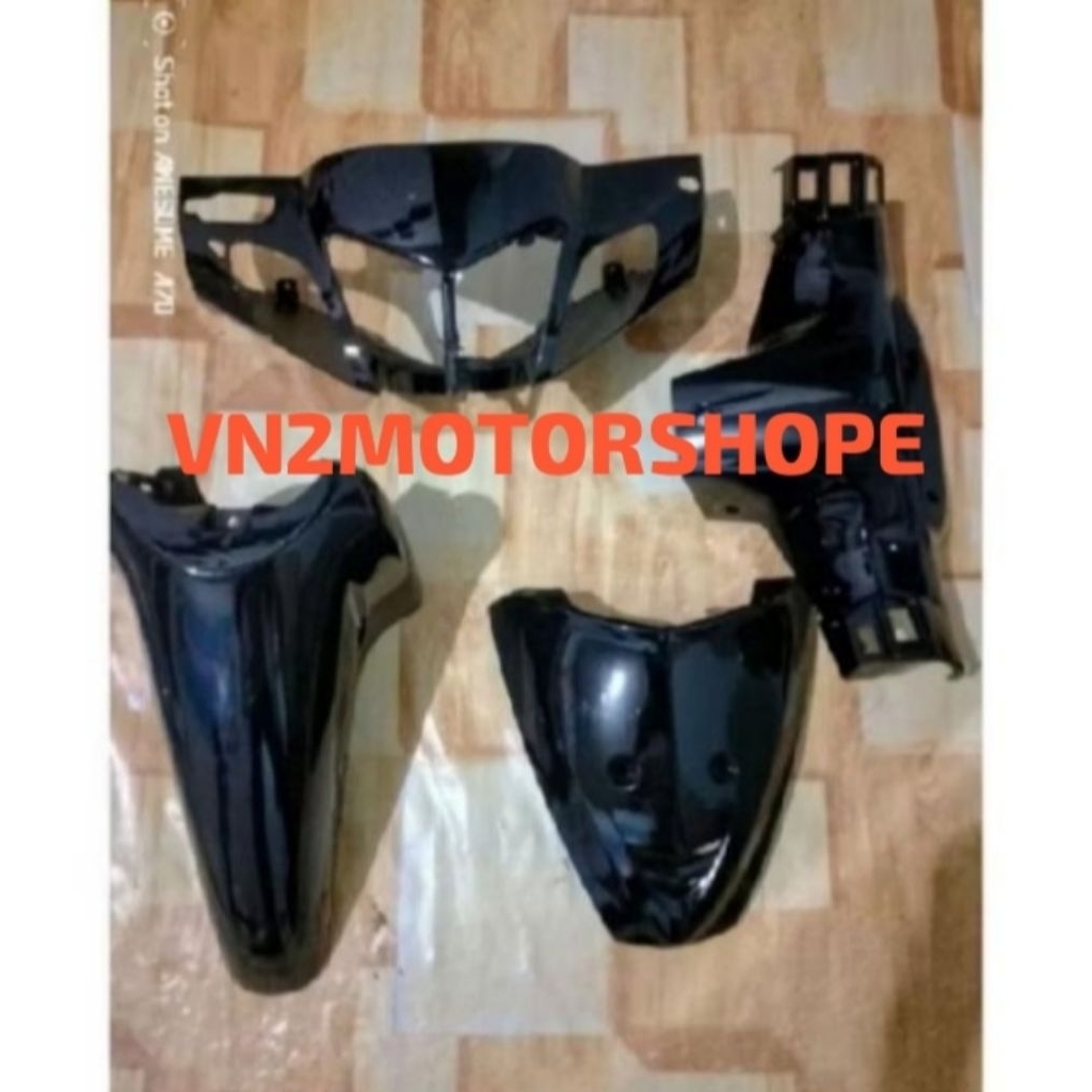 PAKET HEMAT|COVER BODY BAGIAN DEPAN MOTOR HONDA KARISMA X/KARISMA D 125 CAKRAM WARNA HITAM BERKUALIT