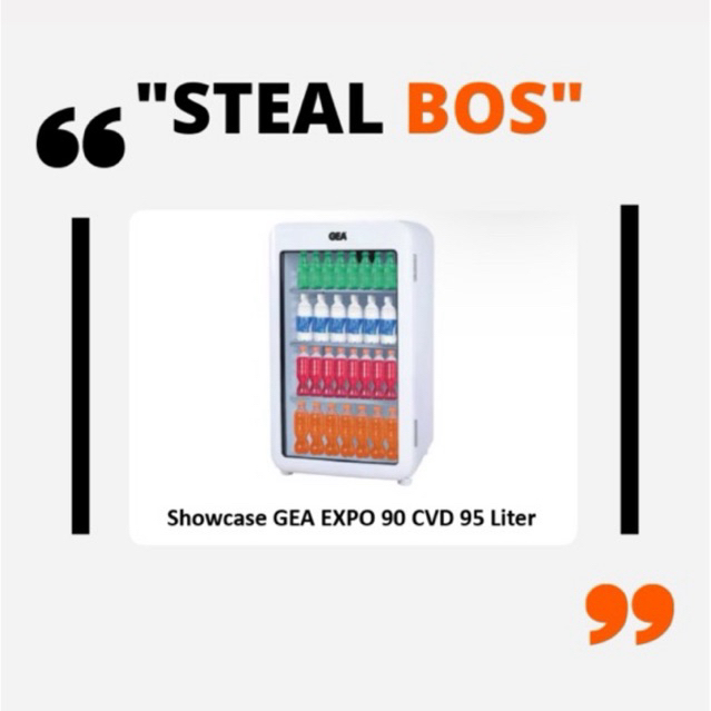 showcase expo gea 3 rak 95 liter GEA showcase 3 rak  expo 90 cvd showcase mini + kunci