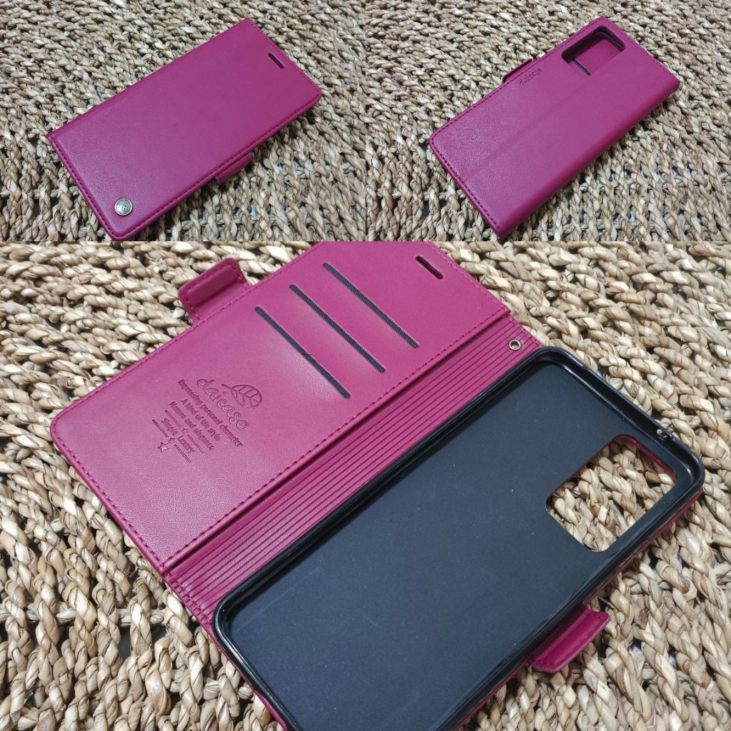 [PRELOVED] FLIP CASE DAICASE KULIT VIVO V23E MAROON (BELI 1 DAPAT 3 / BONUS 2 CASE)