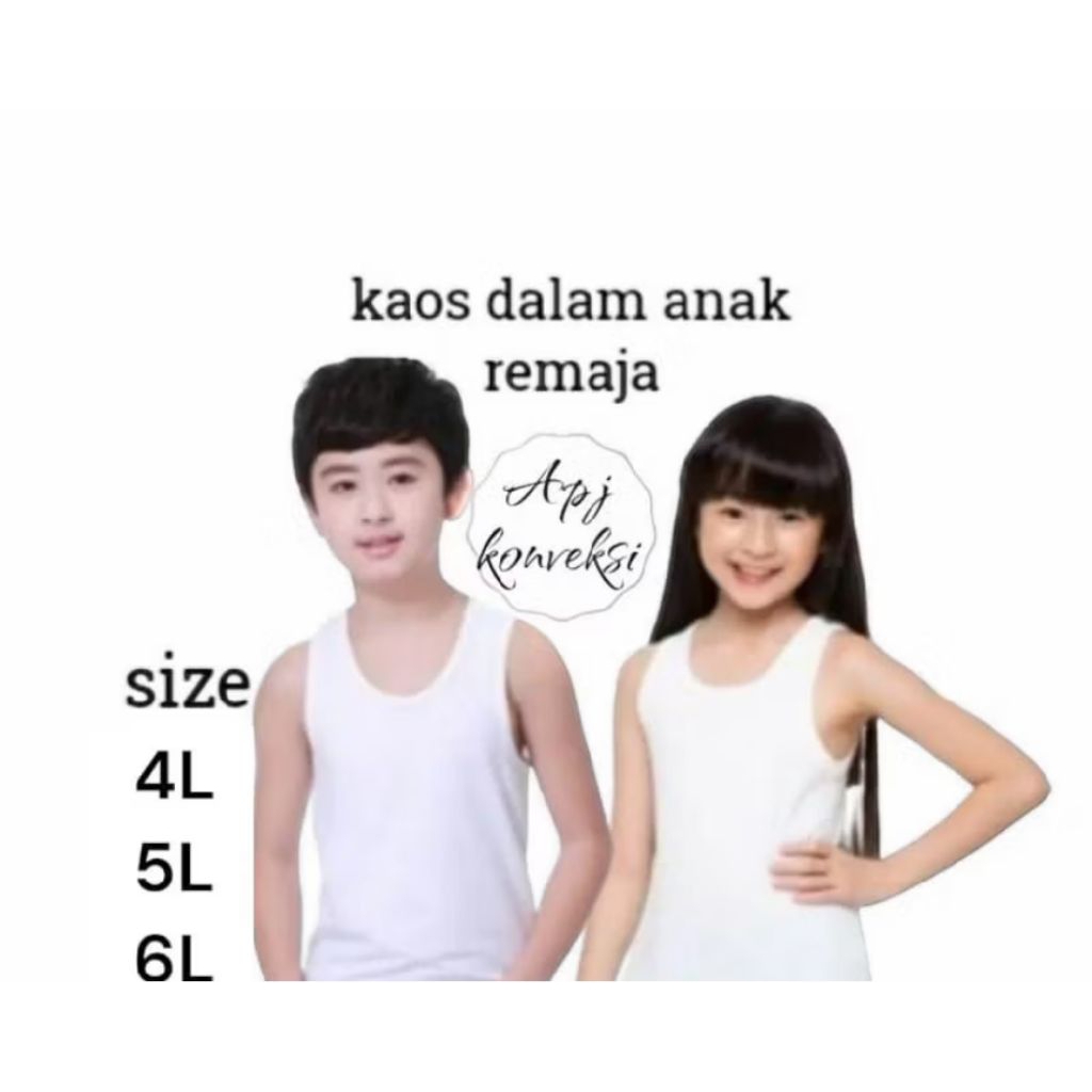 Paket isi 3 dan 6 Kaos Dalam Anak Singlet Cowok Remaja laki perempuan