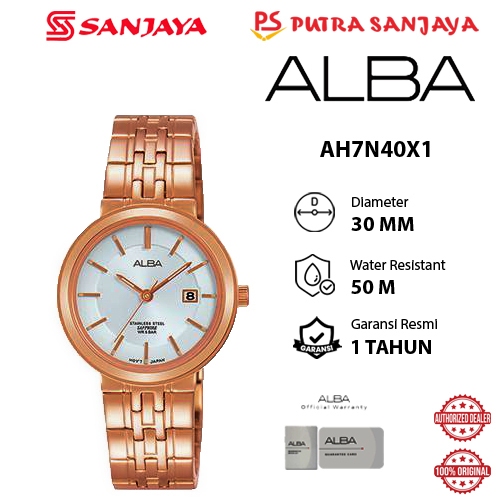 Jam Tangan ALBA AH7N40 / AH7N40X1 Original Garansi Resmi 1  tahun Stainless steel