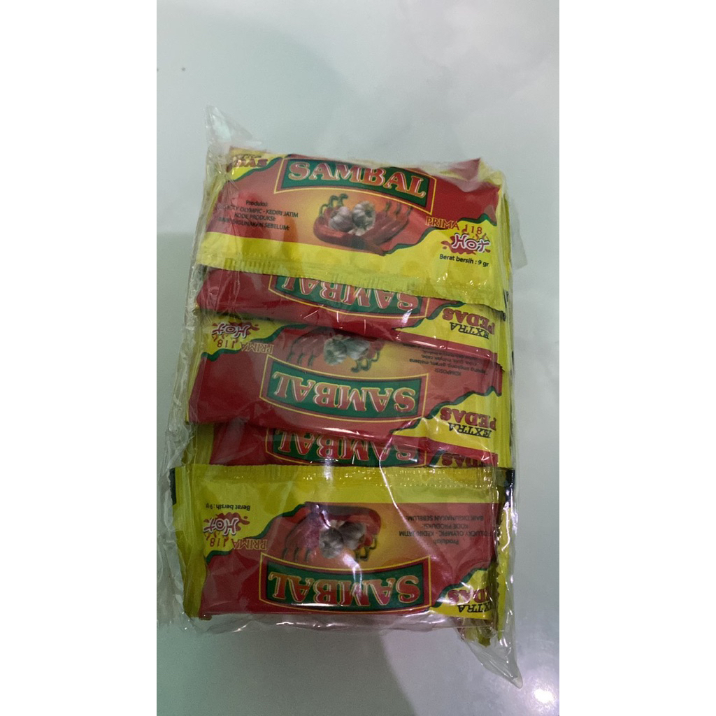 

Saos sambal prima 1 pack 25 pcs 9 gram