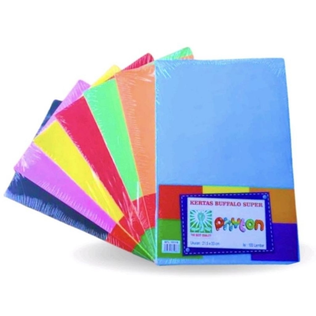 

#KERTAS BUFALO F4 WARNA WARNI ( Order min. 10 lembar) Kertas bufalo / kertas warna warni / kertas merah putih kuning biru pink hitam