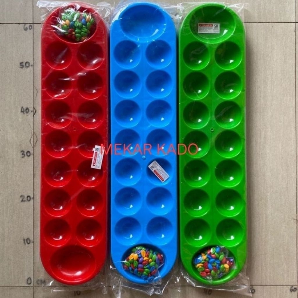Mainan Congklak+Biji Kerang plastik (Harga satuan) Papan Congklak ukuran kecil dan jumbo