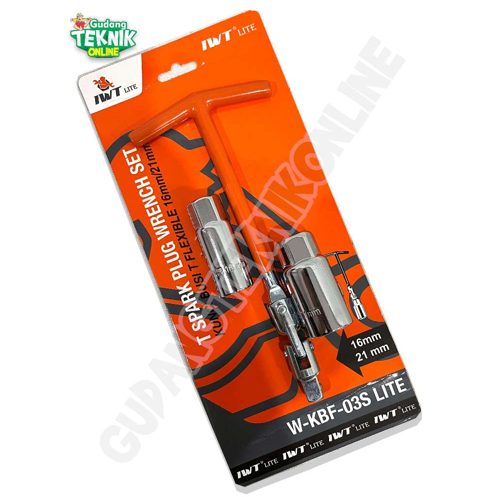IWT Kunci Busi Flexibel Model T IWT LITE (W-KBF-03S LITE) Set 16mm 21mm / Kunci Sock Sok Socket Flex