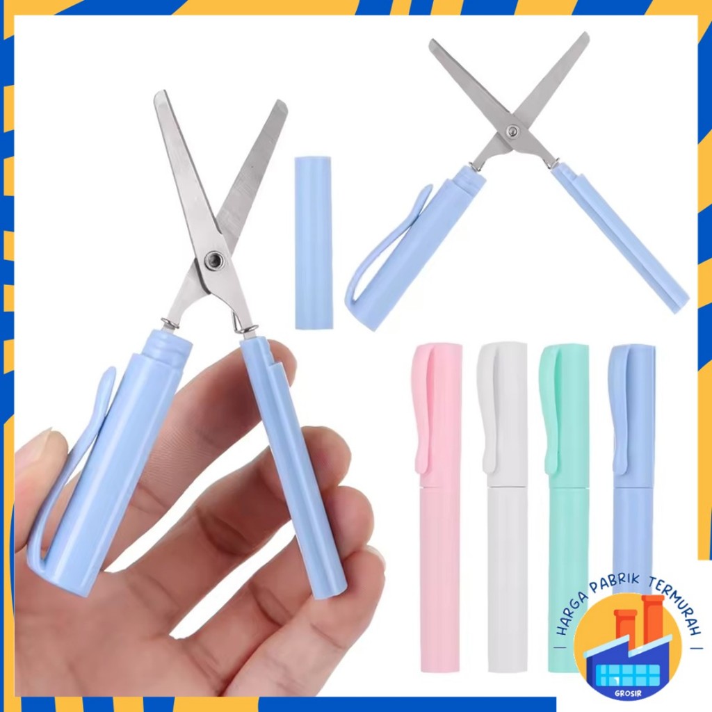 

HPT Gunting Lipat Mini Bentuk Pena Gunting Kertas Paper Cutter Portable Scissors Gunting Kecil Alat Pemotong Kertas Portabel Model Pulpen