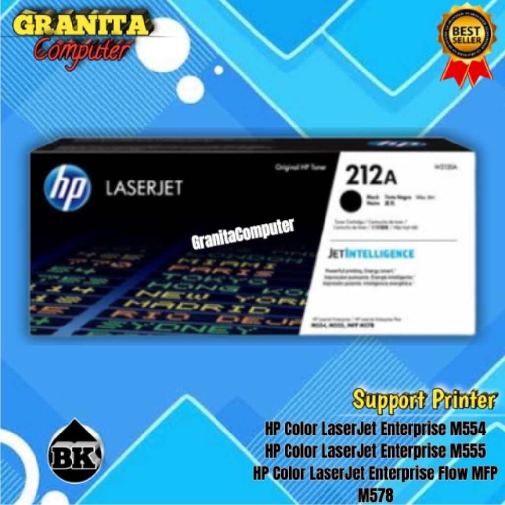 Toner HP LaserJet 212A Black Original For Printer :HP Color LaserJet Enterprise M554HP Color LaserJe