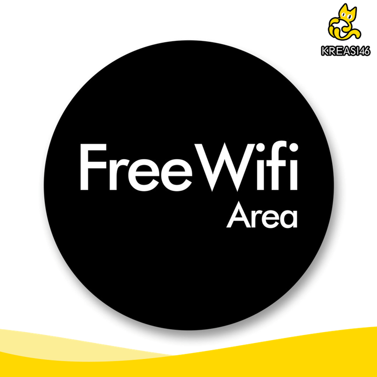 

SIGN AKRILIK FREE WIFI AREA BULAT SIGNAGE UKURAN 20CM