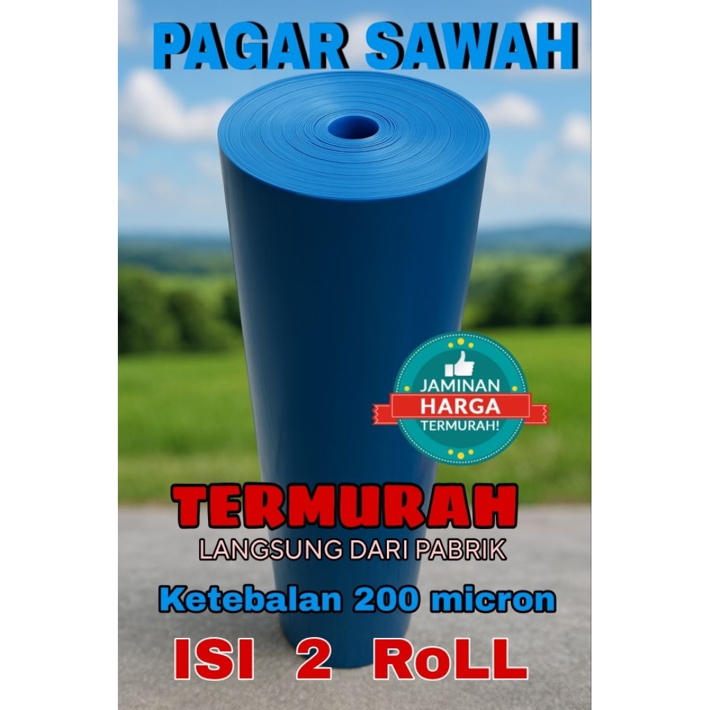 Plastik Fiber Pagar Sawah tinggi/lebar 60 cm PINIAN || Sudah ada slup bambu || total 2 roll Panjang 