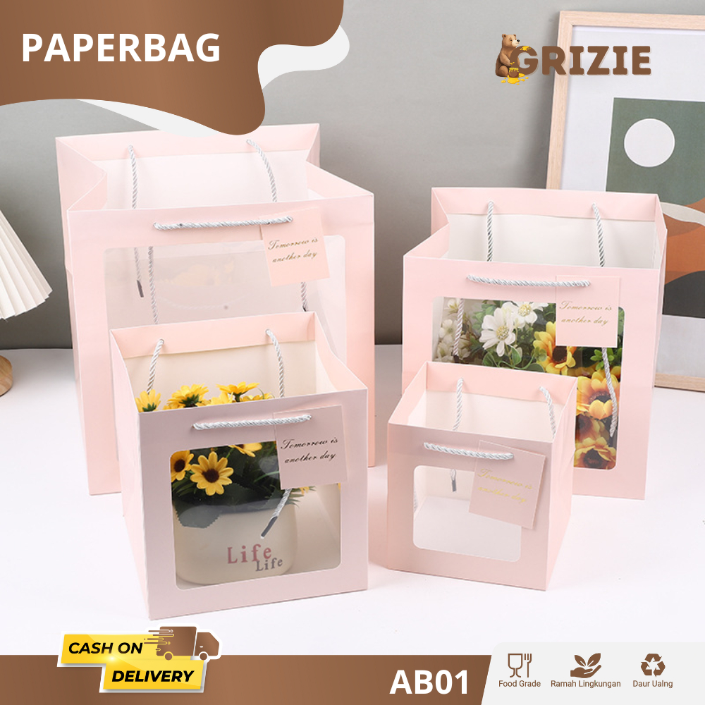 

Paper Bag Jendela Mika / Paper Bag Gift Kemasan Hadiah / Paper bag kado Ulang tahun / Paper Bag / Hampers bag / Gift Bag/ Paper bag Kado Hampers / Paperbag Motif Tebal / Ukuran Besar Paperbag Ivory 25X25X25 /Paper bag Gift Box Set Hampers 20X20X20 / AB01