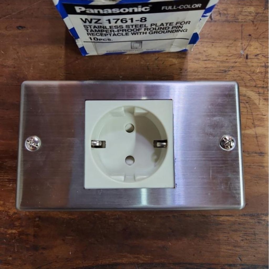 Panasonic Stop Kontak Stainless WN 7601. Pengganti Panasonic WZ 1761-8