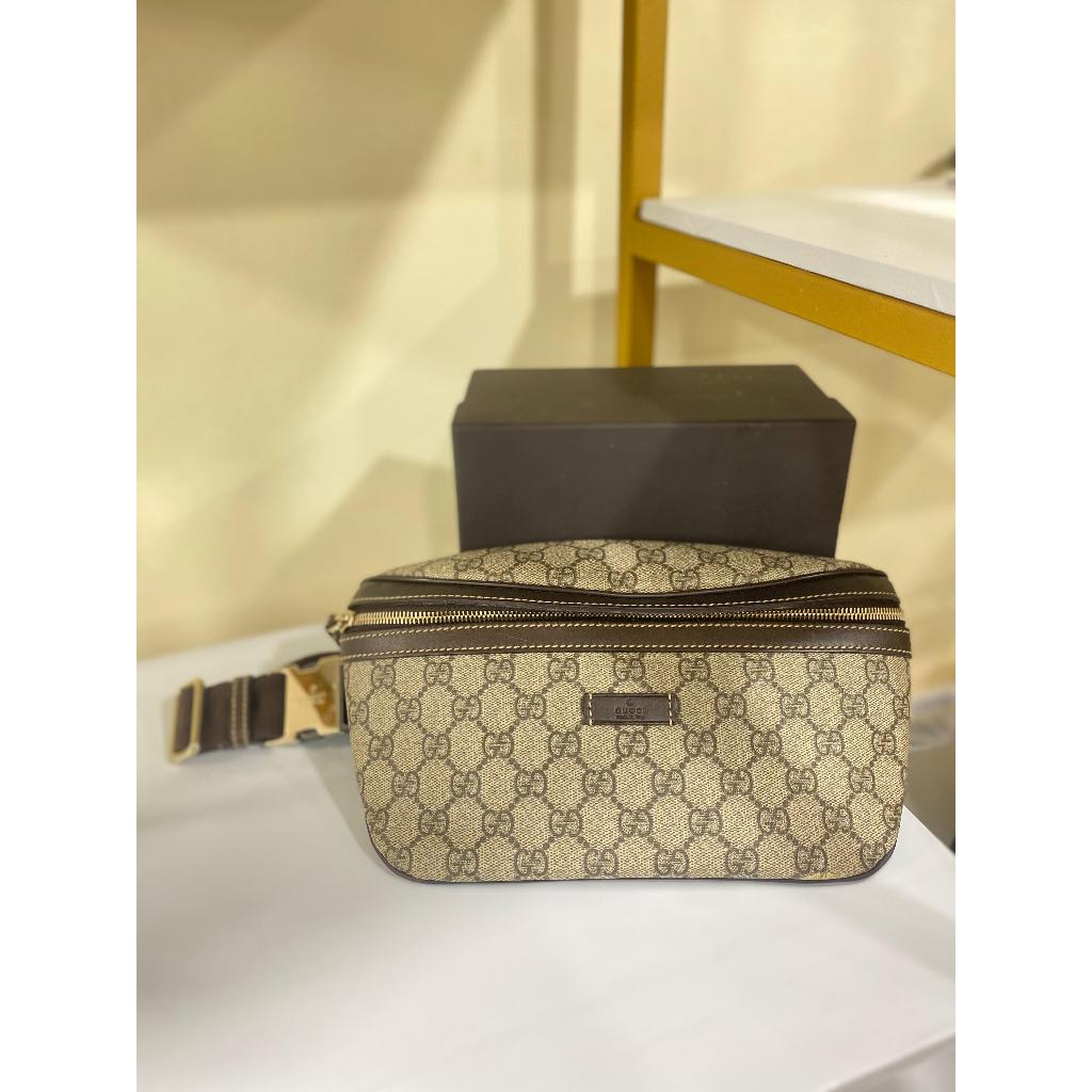 Preloved Authenctic Ori Gucci Waist Bag GG Brown Authentic Original (boleh nego)