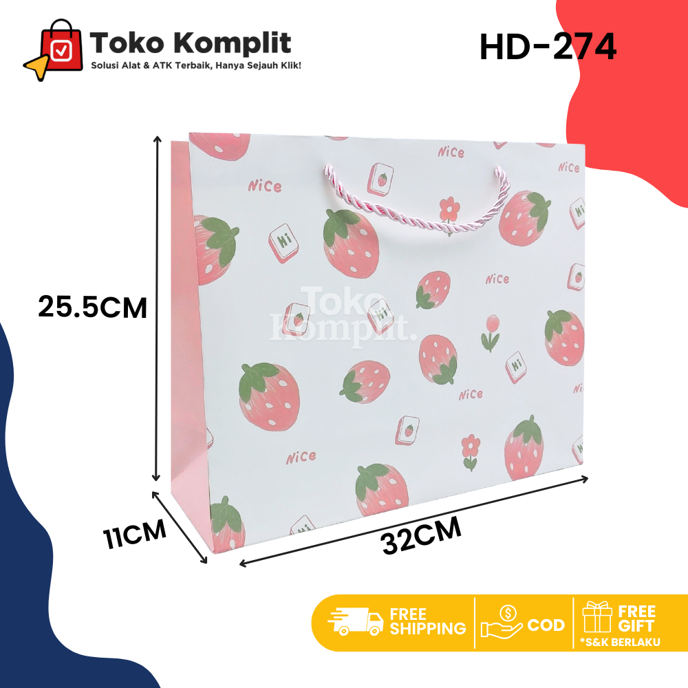 

Komplit - (random) Paper bag Fancy HD-274/Goodie Bag/Tas Tenteng/Hand Bag/Tas Kado/Tas Hadiah/Shopping Bag
