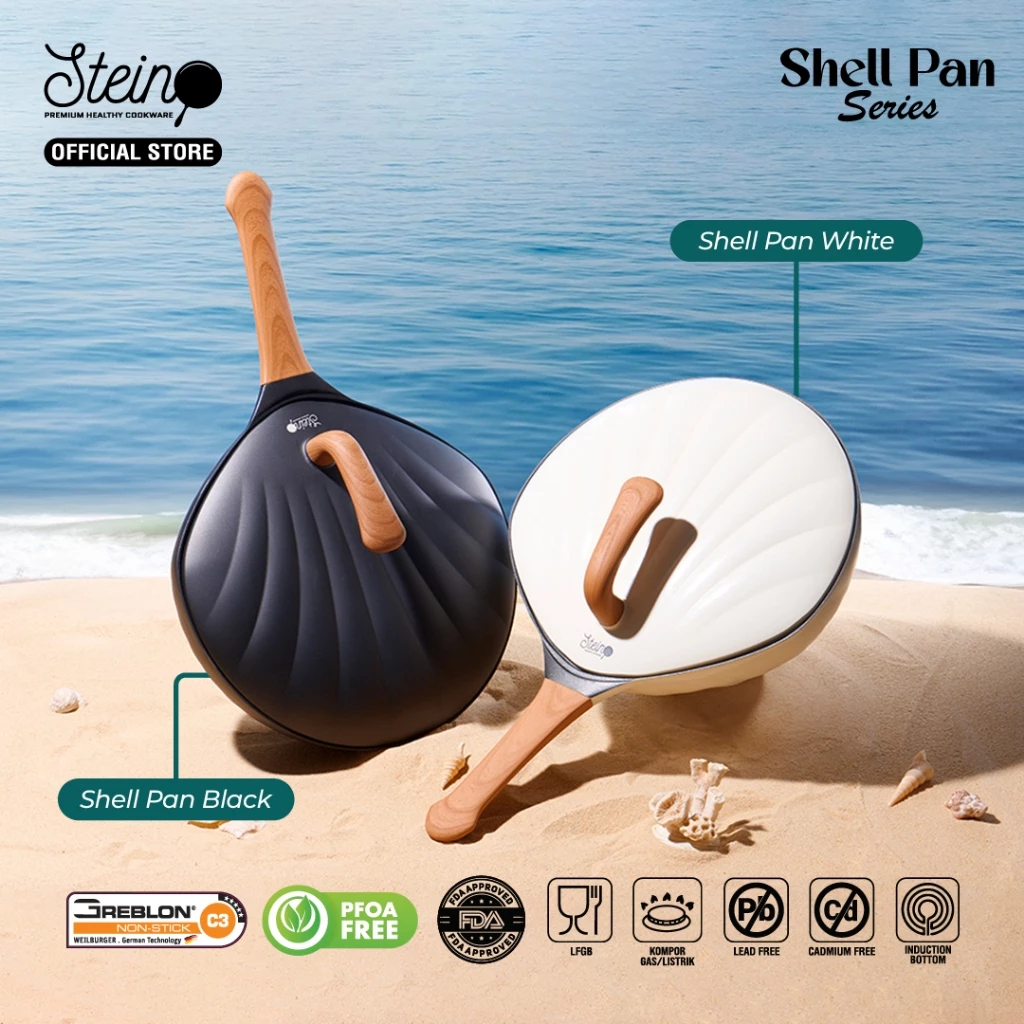 Stein Shell Wok Pan 30 cm - Wajan Penggorengan Anti Lengket Lapisan Granit