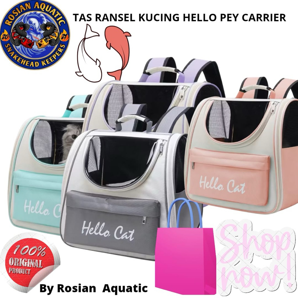 Tas Ransel Kucing Tas Kucing Hello Pet Carrier Tas HELLO Cat Cat Bag Tas Hiking Untuk Membawa Kucing