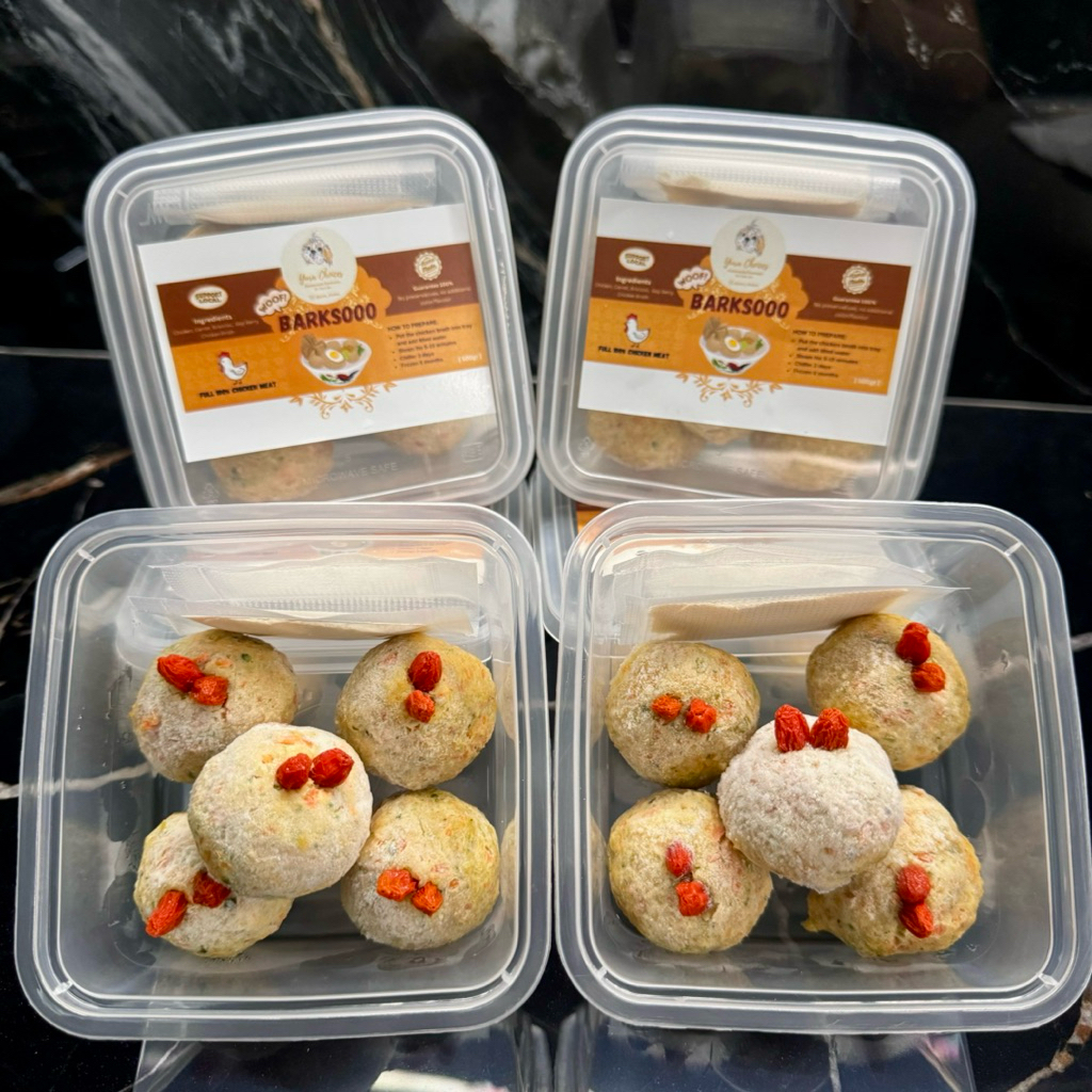 BARKSOOO Ayam Dog Gourmet | Makanan Anjing | Snak Anjing | Bakso Khusus Anjing