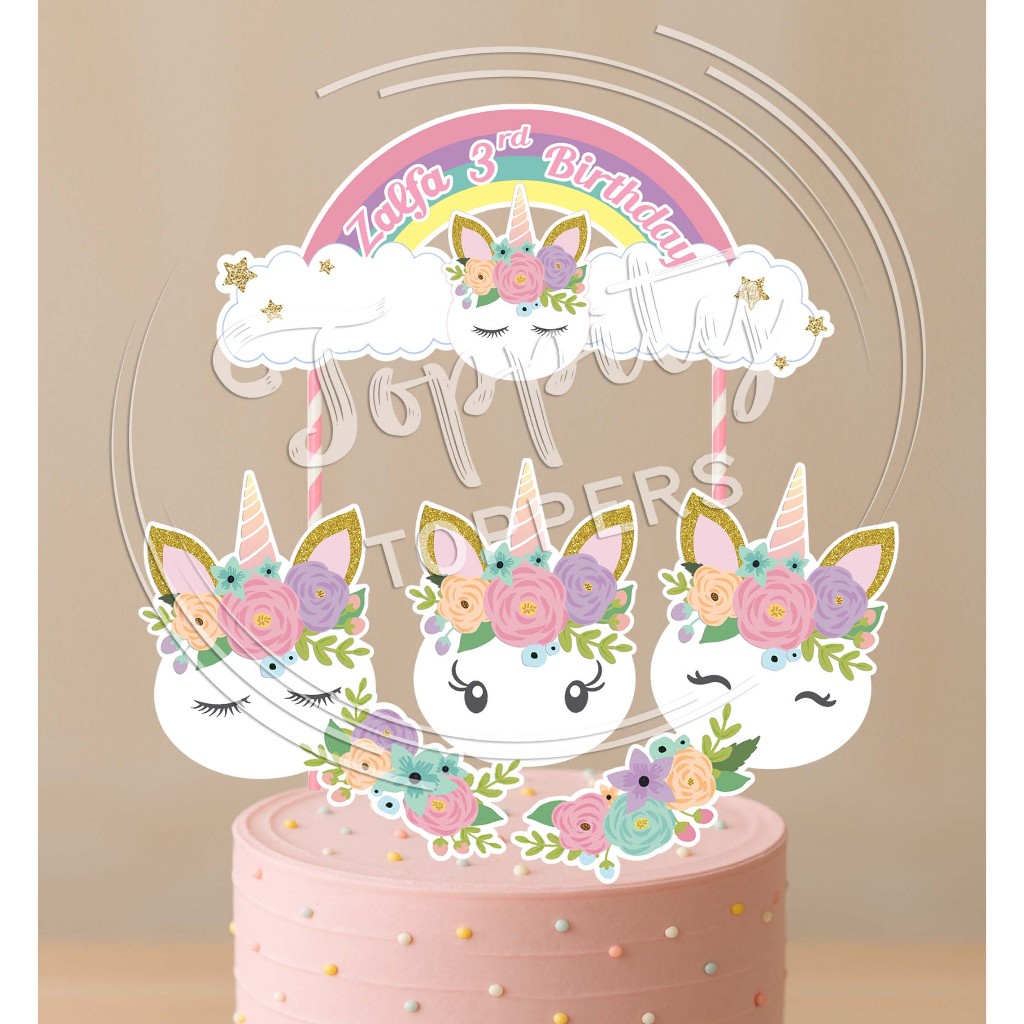 Topper cake kue ulang tahun birthday Unicorn