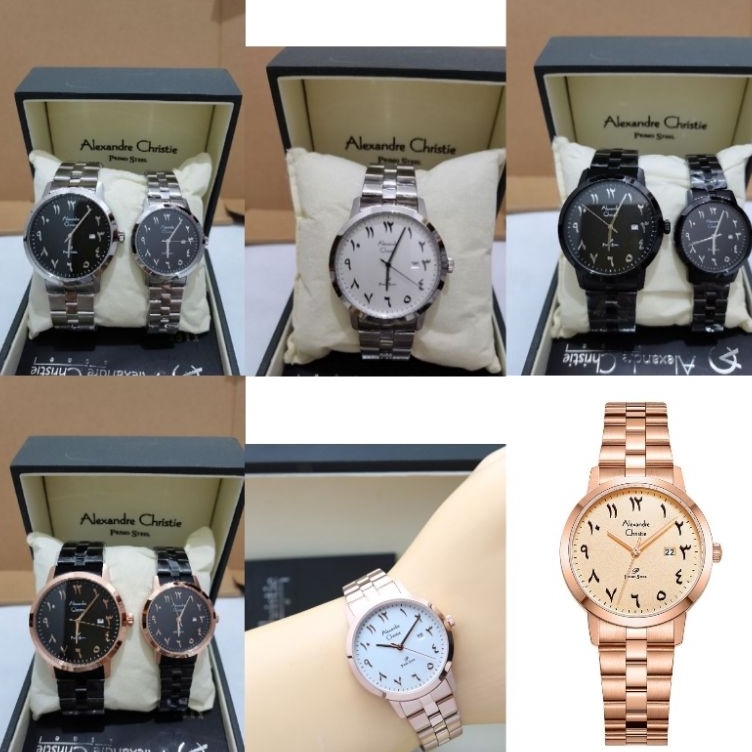 KODE P26A Alexandre Christie Ac 17 Arabic jam Tangan Couple Original