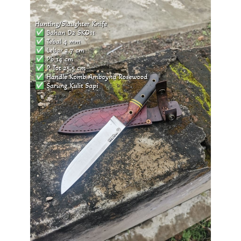 Bushcraft Knife D2 SKD11 Pisau Fillet Daging