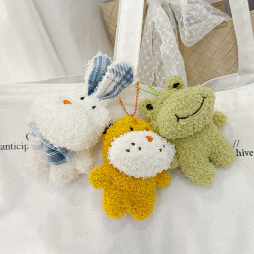 Cute Korea Bag Charm Animal Doll Fur Bag Charm Cute Stylist Accessories