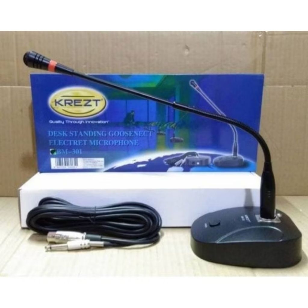 Mic Meja Mic Podium Krezt BM-302 Microphone kabel Bell