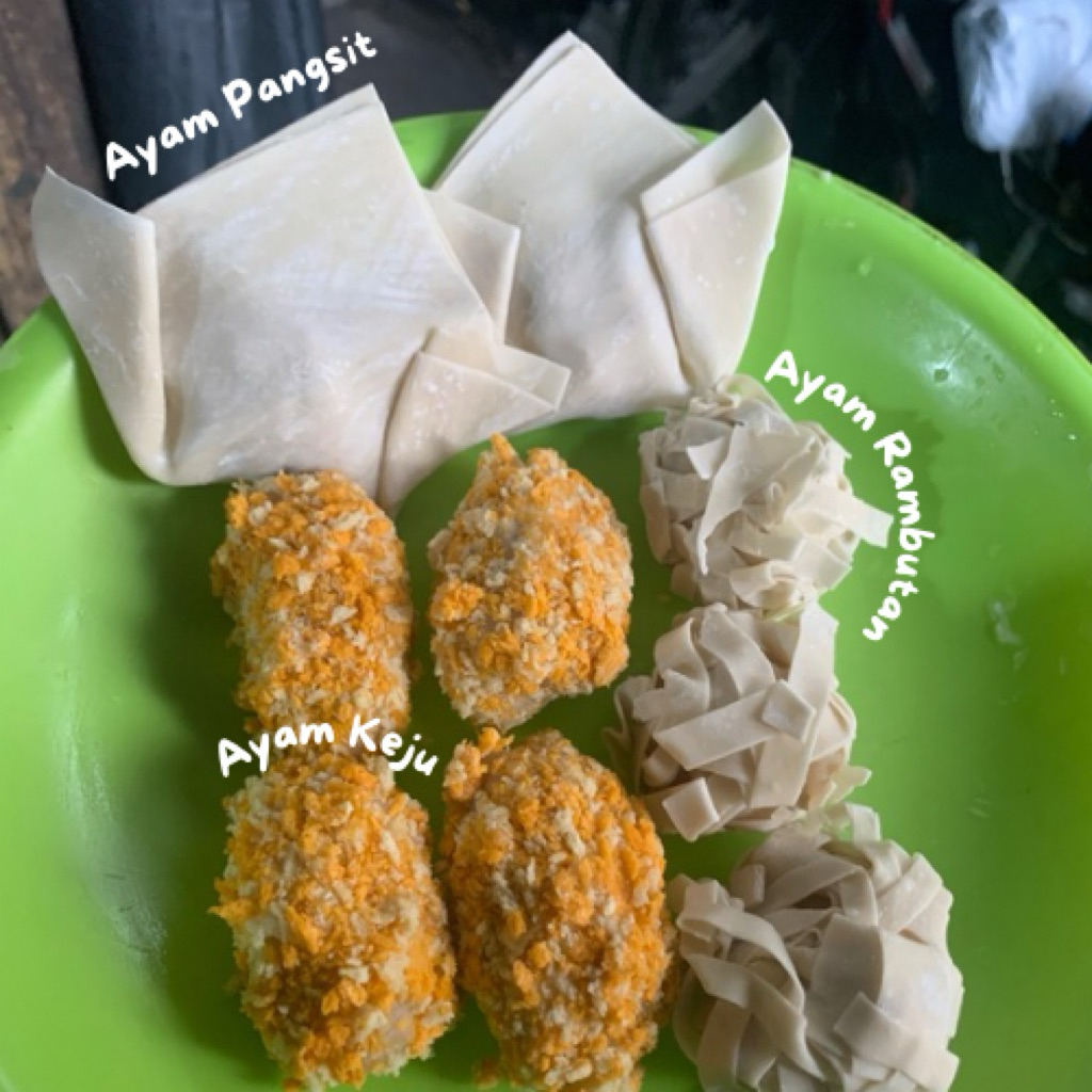 

Frozen Food Ayam Keju, Ayam Rambutan dan Ayam Pangsit