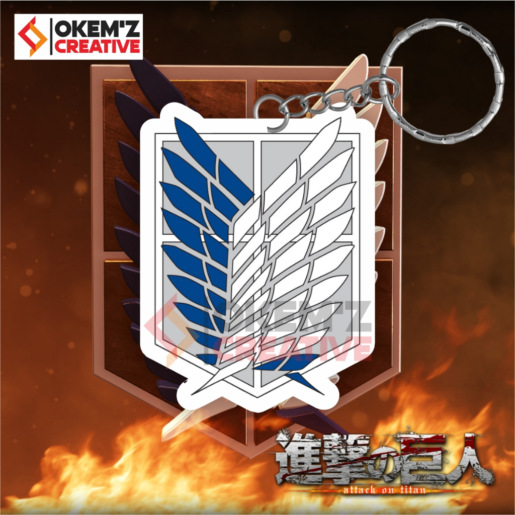 SOUVENIR GANTUNGAN KUNCI LOGO ANIME ATTACK ON TITAN - GANTUNGAN KUNCI ANIME - AKSESORIS ANIME - ACCE