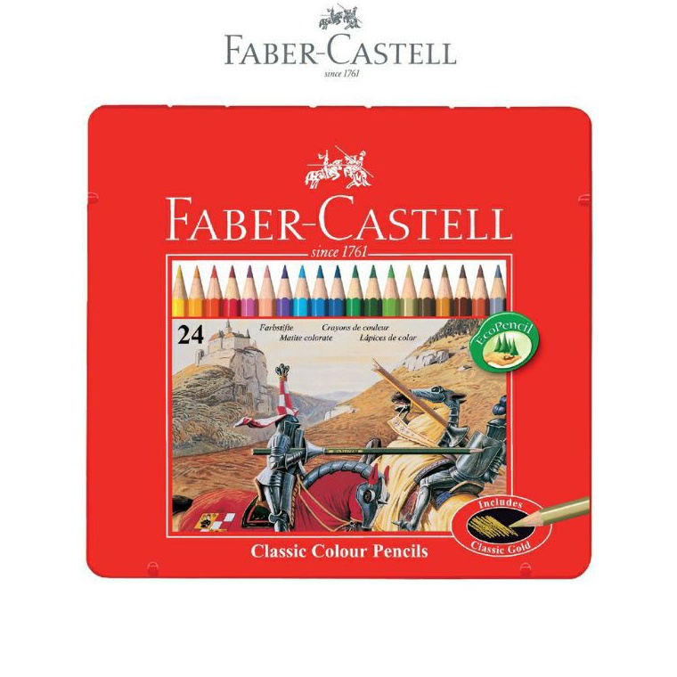 

KODE Y7W Pensil Warna Faber Castell 24 Classic Kemasan KalengTin Case