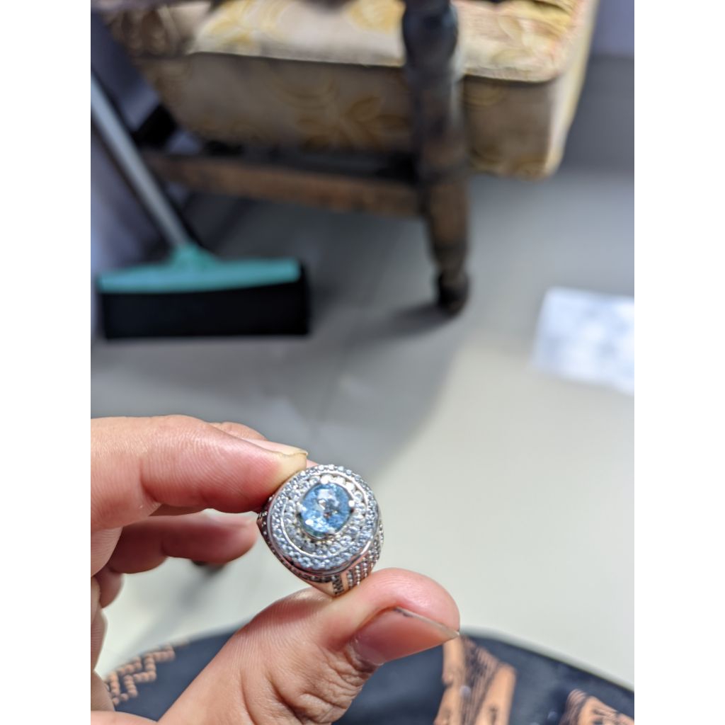 Aquamarine beryl ring perak