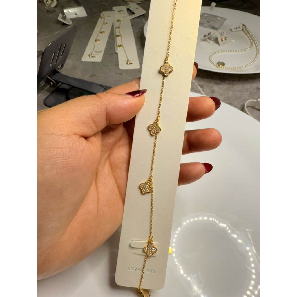 Yura Anklet Sterling Silver 925 Gold Plated Gelang Kaki Silver 925