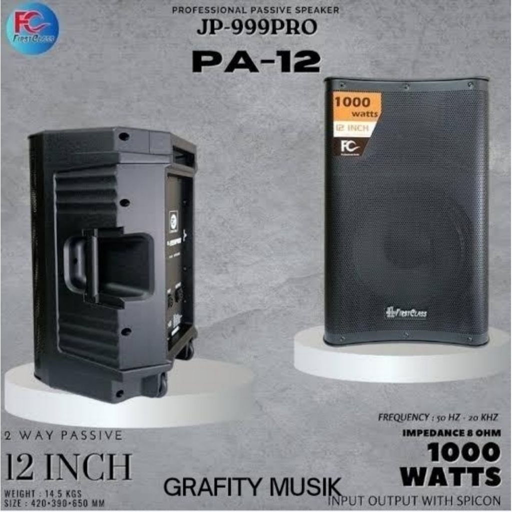 Speaker Pasif 12 inch Firstclass JP 999 PRO PA 12 Original ( jual 1 set )