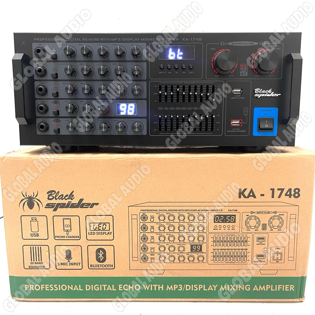 Power Amplifier Black Spider KA 1748 Original POWER AMPLIFIER BLACKSPIDER KA1748 ka 1748 ( Bisa Cod 