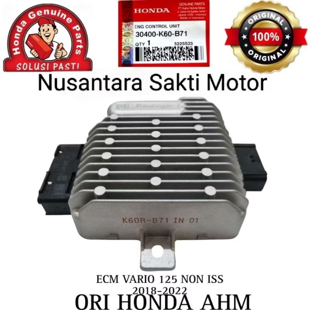 30400-K60-B71 Ecu Ecm Vario 125 150 Led New esp cbs K60R-B71- In 01 Asli Original Honda ahm hgp