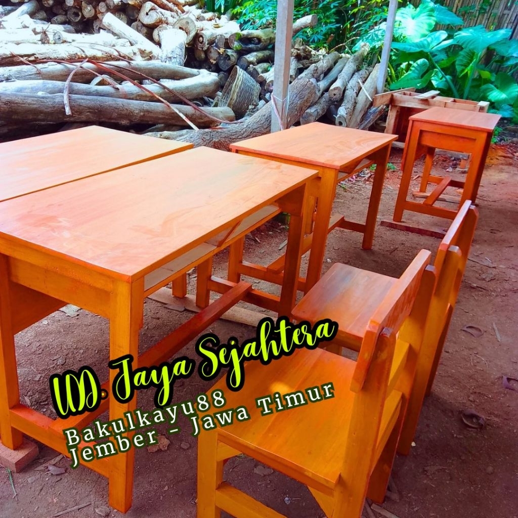 TERMURAH Bangku Murid, Meja Kursi Siswa, Meja Belajar Kayu, Bangku Sekolah