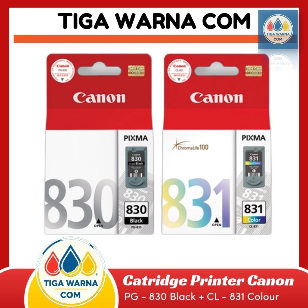 Tinta Catridge Printer Canon PG 830 Black + CL 831 Colour for pixma iP1880, iP1980, MP145, MP228, MP