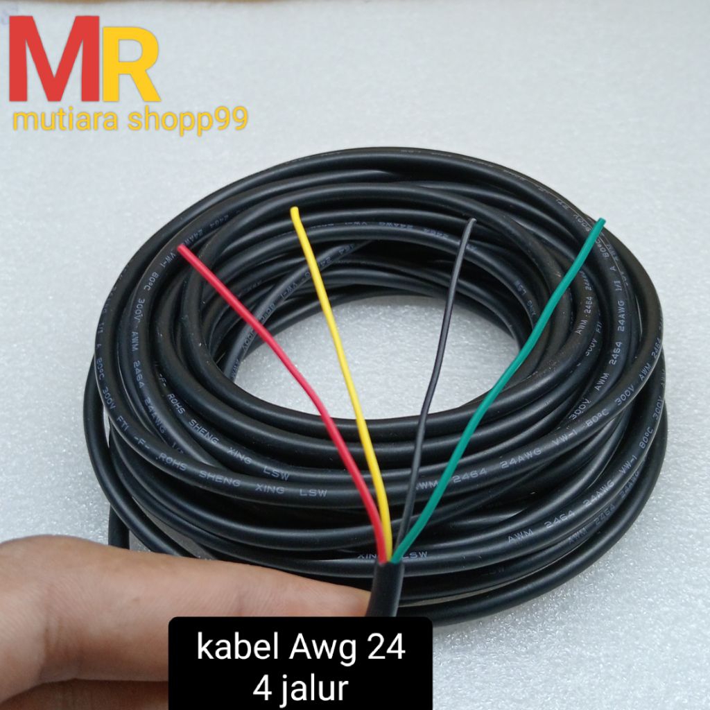 Kabel AWG 24 4 jalur 5 meter + selongsong ( AWG 24 isi 4 Jalur)